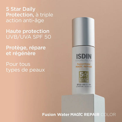 ISDIN  Fotoprotector Fusion Water Magic Repair Color SPF50 Tunisie original authentique - parapharmacie en ligne La Para Du Lac