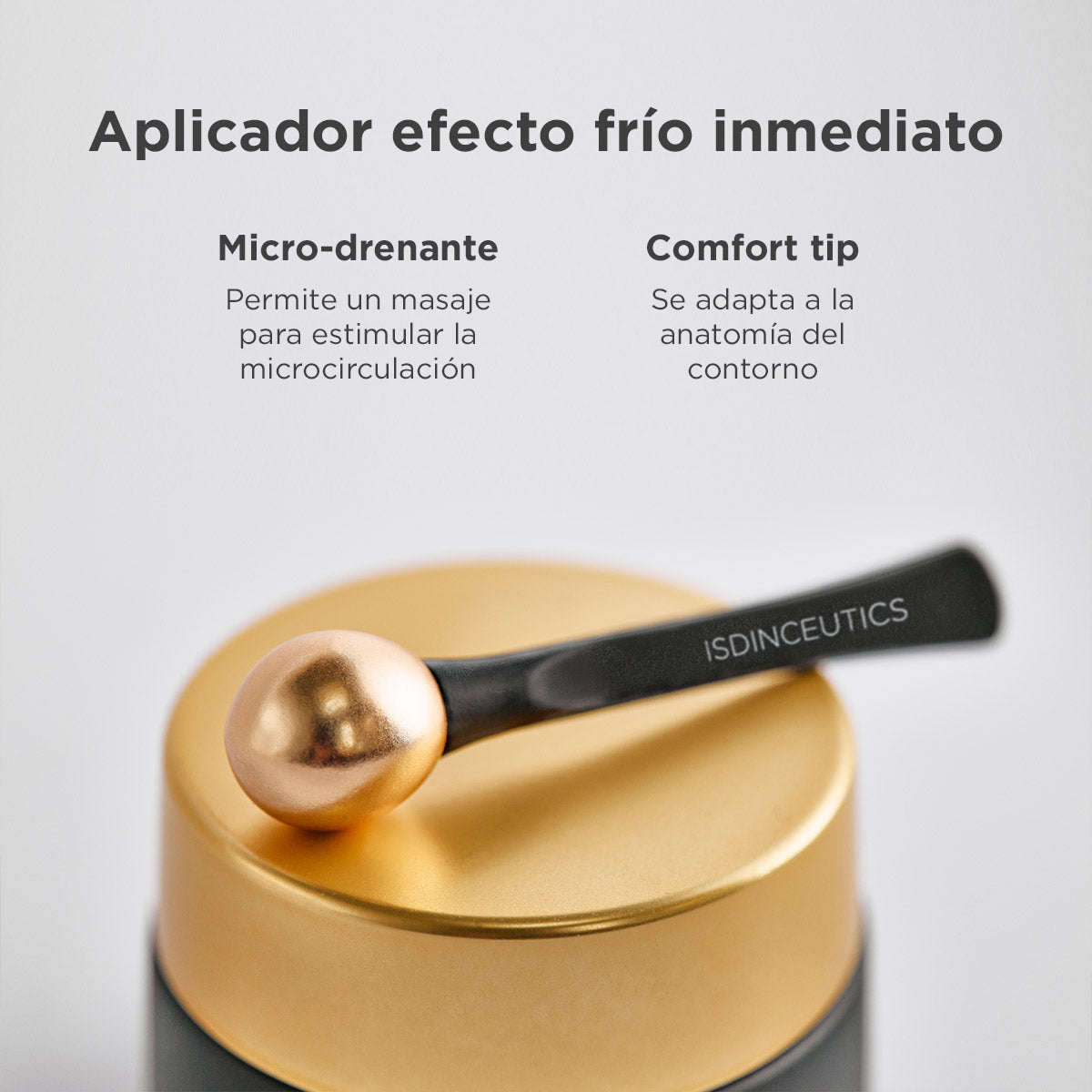 Applicateur micro-drainant Isdinceutics Vital Eyes d'ISDIN à effet froid immédiat pour stimuler la microcirculation, disponible chez La Para du Lac.