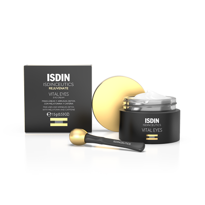 Pack complet Isdinceutics Vital Eyes d'ISDIN : crème contour des yeux contre les rides et ridules avec son applicateur, disponible sur La Para du Lac.