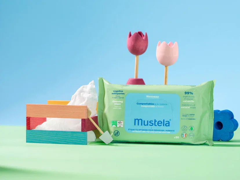 Mustela Lingettes nettoyantes bébé 99% d'ingrédients d'origine naturelle, compostables | La Para Du Lac