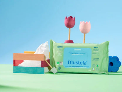 Mustela Lingettes nettoyantes bébé 99% d'ingrédients d'origine naturelle, compostables | La Para Du Lac