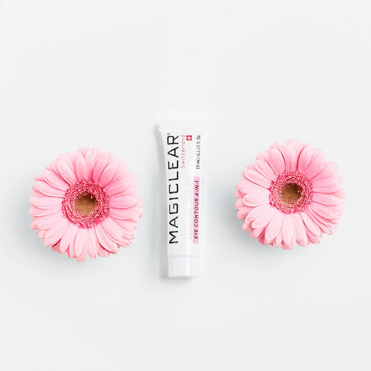 Flacon de soin Magiclear Exosomes Eye Contour 4en1 pour le contour des yeux.
