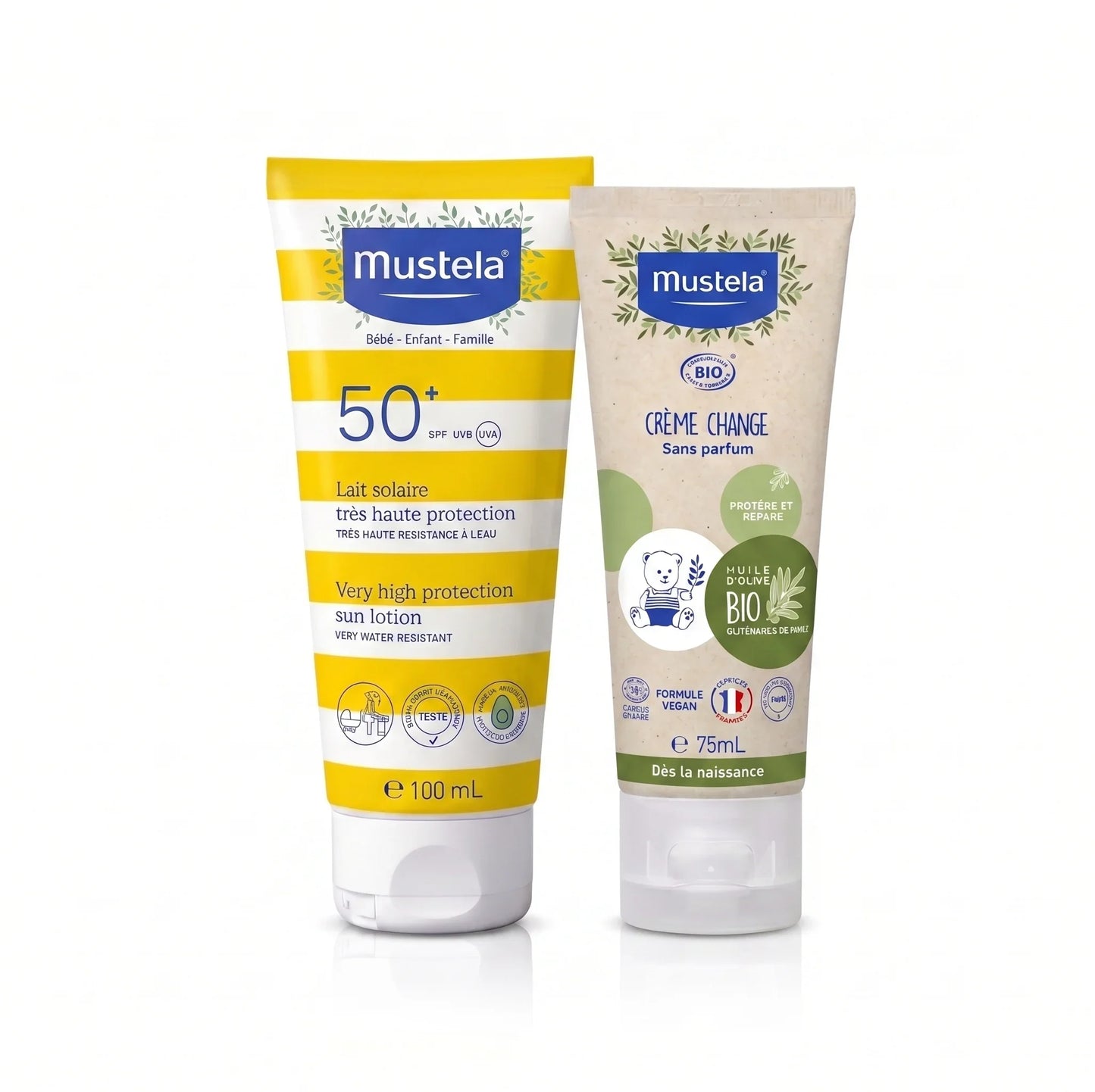 MUSTELA Pack N°1 – Lait Solaire SPF50+ & Crème Change BIO −50% Tunisie original authentique - parapharmacie en ligne La Para Du Lac