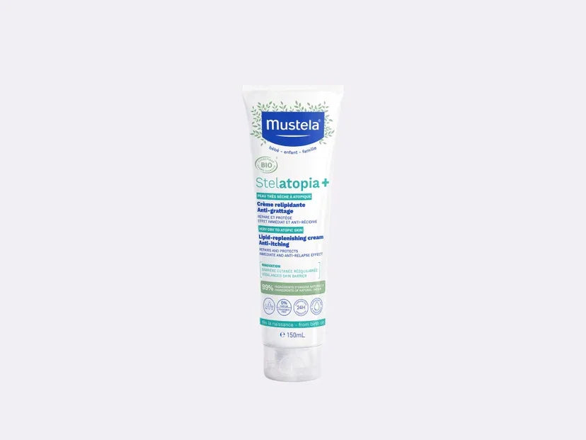 Mustela Stelatopia+ Crème relipidante anti-grattage 150mL pour peau sèche atopique | La Para Du Lac