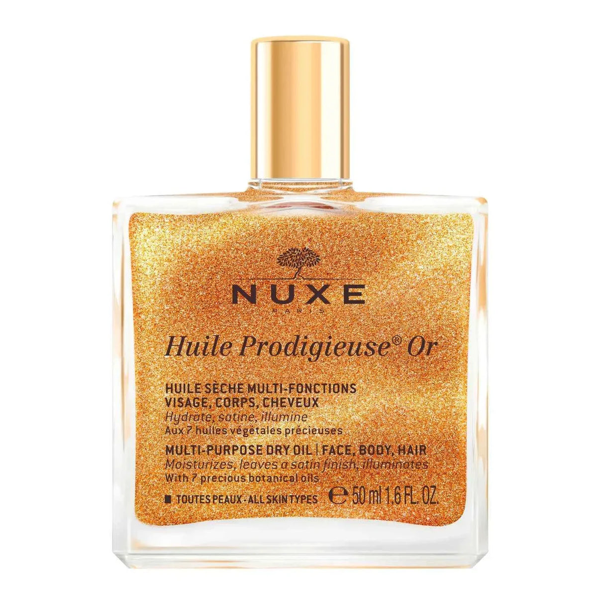 Nuxe Huile Prodigieuse Or huile sèche multi-usages 50ml hydratante et illuminatrice pour visage corps cheveux | La Para Du Lac
