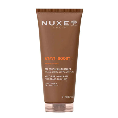 Nuxe Men Boost gel douche multi-usages 200ml pour visage barbe corps cheveux toutes peaux | La Para Du Lac