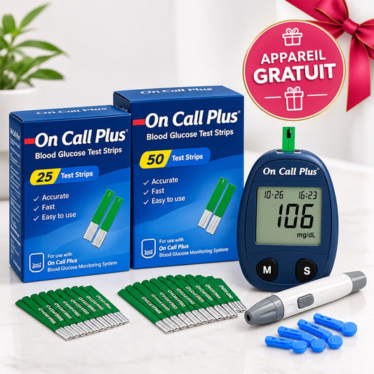 Pack Bandelettes On Call Plus : 1 Appareil de Glycémie OFFERT