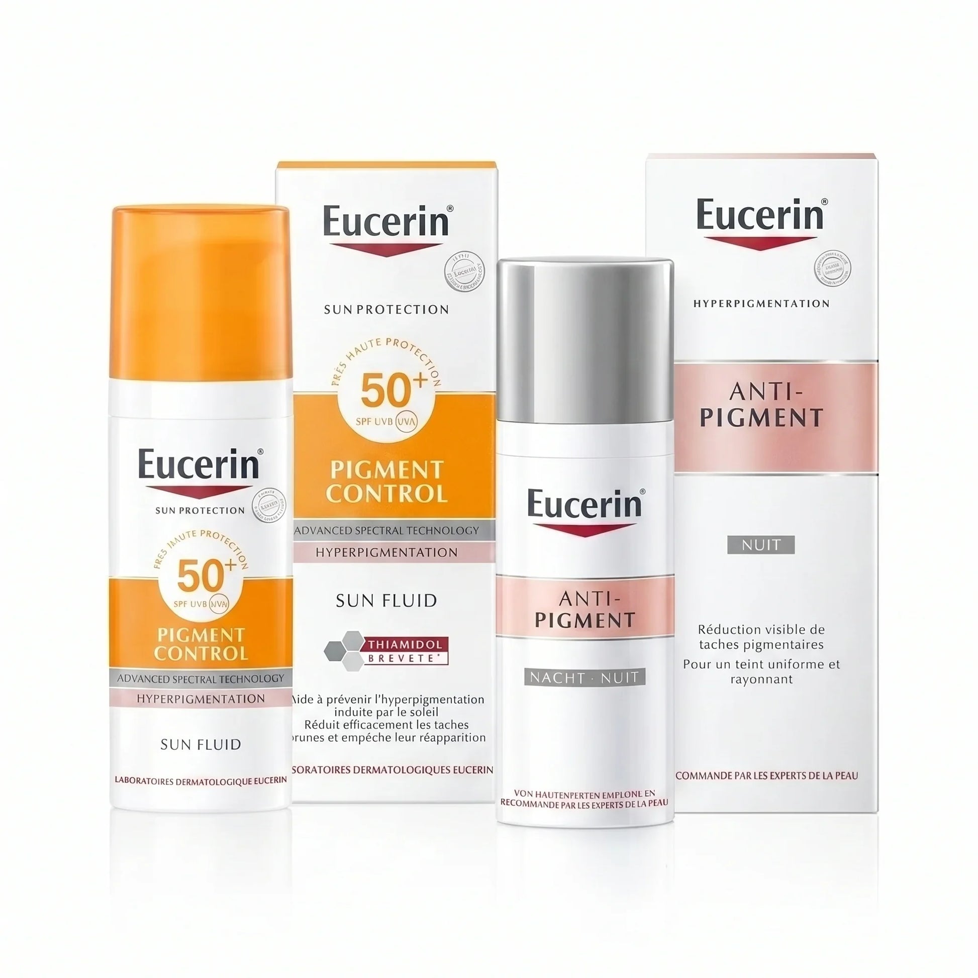 EUCERIN Pack Anti-Pigment Jour & Nuit – Sun Fluid SPF50 + Soin de Nuit Tunisie original authentique - parapharmacie en ligne La Para Du Lac