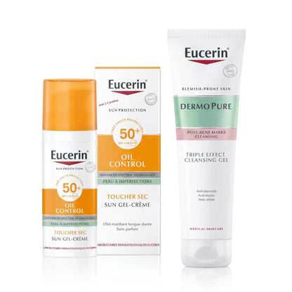 EUCERIN Pack Oil Control Écran SPF50 & Gel Nettoyant DermoPure Tunisie original authentique - parapharmacie en ligne La Para Du Lac