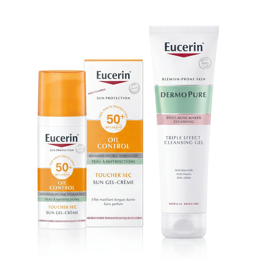 EUCERIN Pack Oil Control Écran SPF50 & Gel Nettoyant DermoPure Tunisie original authentique - parapharmacie en ligne La Para Du Lac