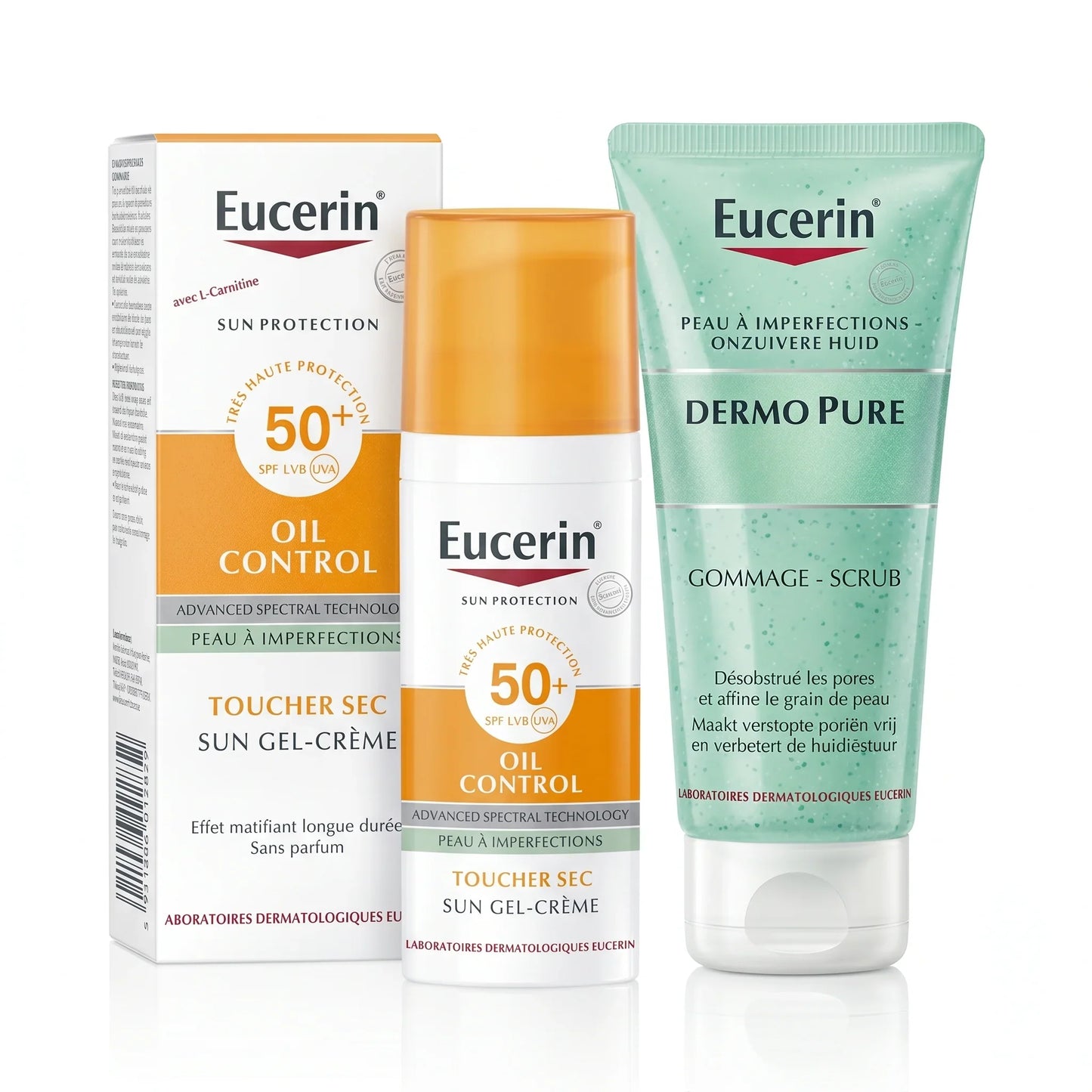 EUCERIN Pack Oil Control Écran SPF50+ & Gommage DermoPure Tunisie original authentique - parapharmacie en ligne La Para Du Lac