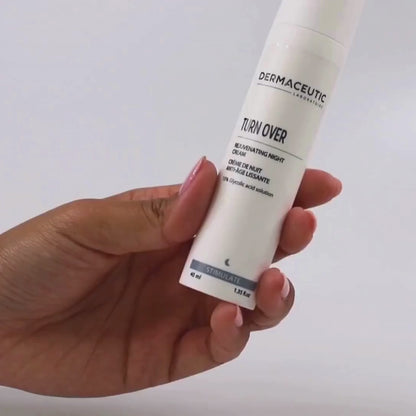 Crème de nuit Dermaceutic Turn Over 40ml à 15% acide glycolique, en vente sur laparadulac.com, parapharmacie Tunisie – anti-rides et éclat du teint.

