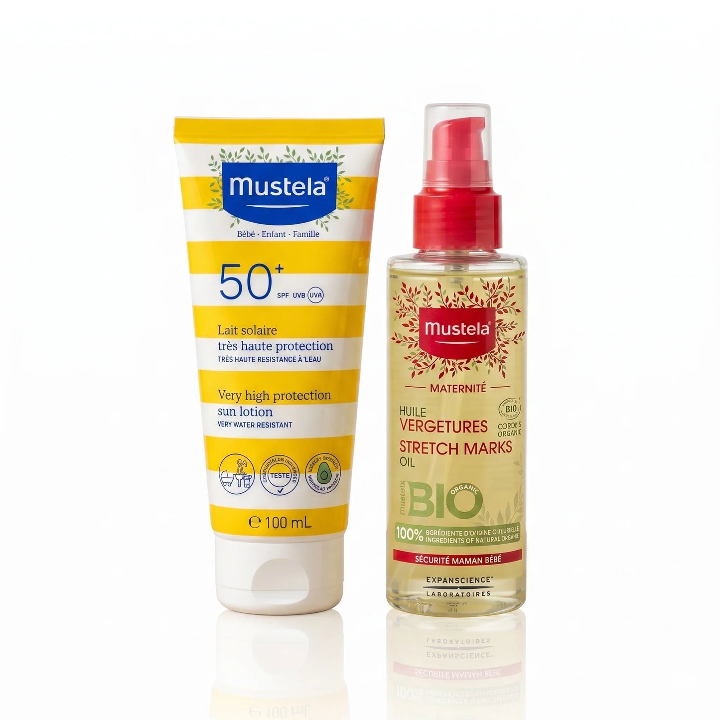 MUSTELA Pack N°3 – Lait Solaire SPF50+ & Huile Vergetures BIO −50% Tunisie original authentique - parapharmacie en ligne La Para Du Lac