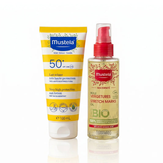 MUSTELA Pack N°3 – Lait Solaire SPF50+ & Huile Vergetures BIO −50% Tunisie original authentique - parapharmacie en ligne La Para Du Lac