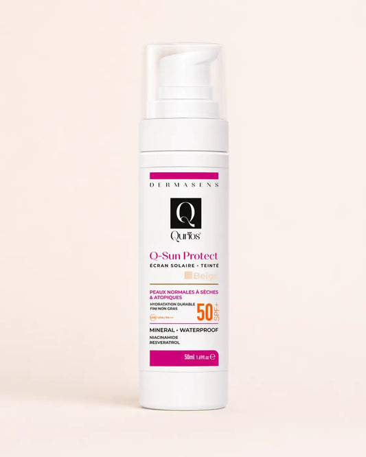 Qurios Q-Sun Protect Dermasens Écran Teinté Beige SPF50 50 ml, écran solaire visage.