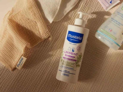 Mustela Liniment 400ml pour peau sensible bébé, nettoyant doux sans rinçage | La Para Du Lac