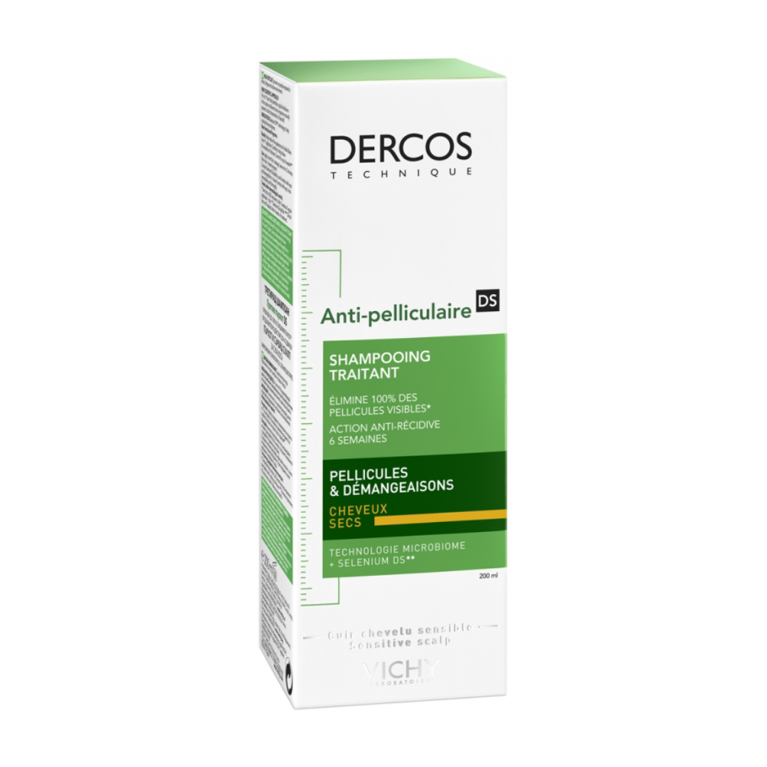 Shampooing Vichy Dercos Anti‑Pelliculaire 400 ml pour cheveux secs sur laparadulac.com, parapharmacie Tunisie : soin traitant antipelliculaire et apaisant.

