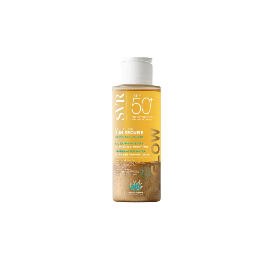 Boîte de SVR Sun Secure eau solaire glow disponible chez votre parapharmacie en Tunisie.