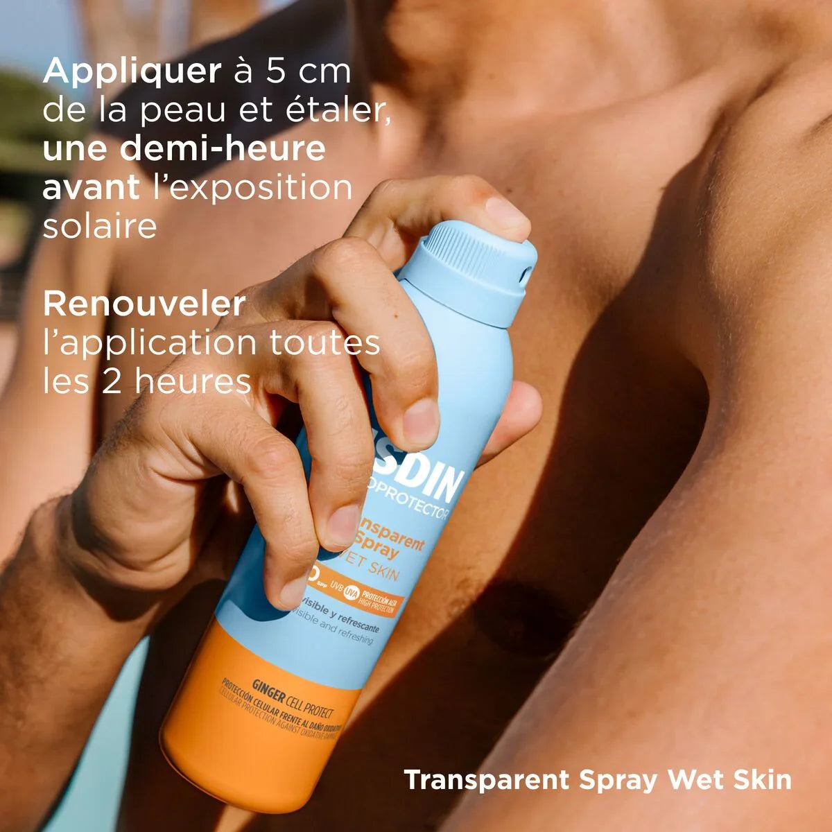 ISDIN Spray Solaire Transparent Peau Mouillée SPF50 | La Para Du Lac